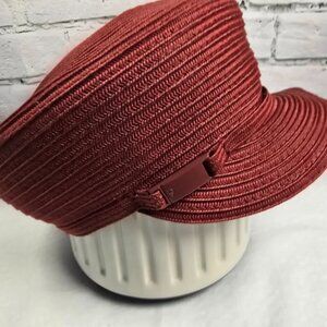 WOMENS NEWSBOY STYLE HAT IN CRIMSON RED COLOR BY NINE WEST EUC